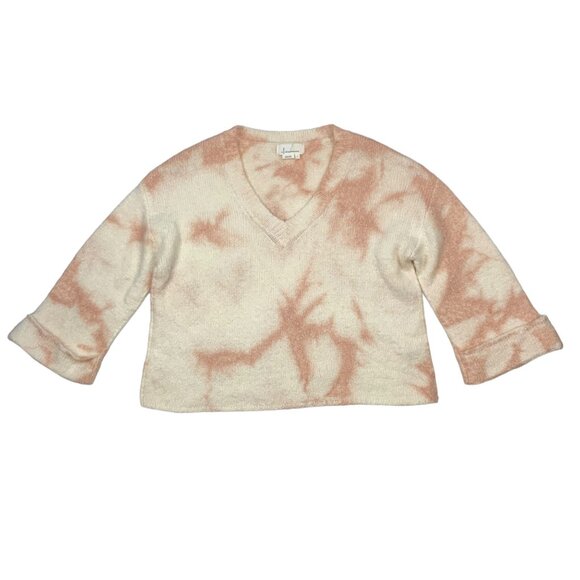 Anthropologie Maggie Bell Sleeve Sweater S Pullover Oversized Tie Dye V-Neck - Picture 12 of 12